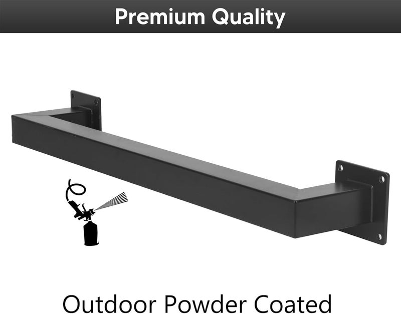 Senmit 4.5 Feet Square Tube Handrail, Wall Mount Industrial Modern Staircase Handrail for Indoor Outdoor Steps, 600lbs Load Capacity, Metal Non-Slip Grab Handle for Stairs Loft Porch, Matte Black - Image 5